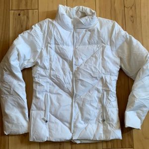 Bebe white down puffer jacket size small